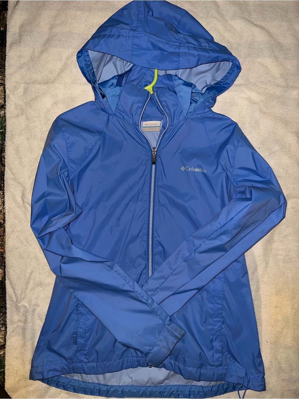 Columbia Women's Blue Hooded Windbreaker Jacket